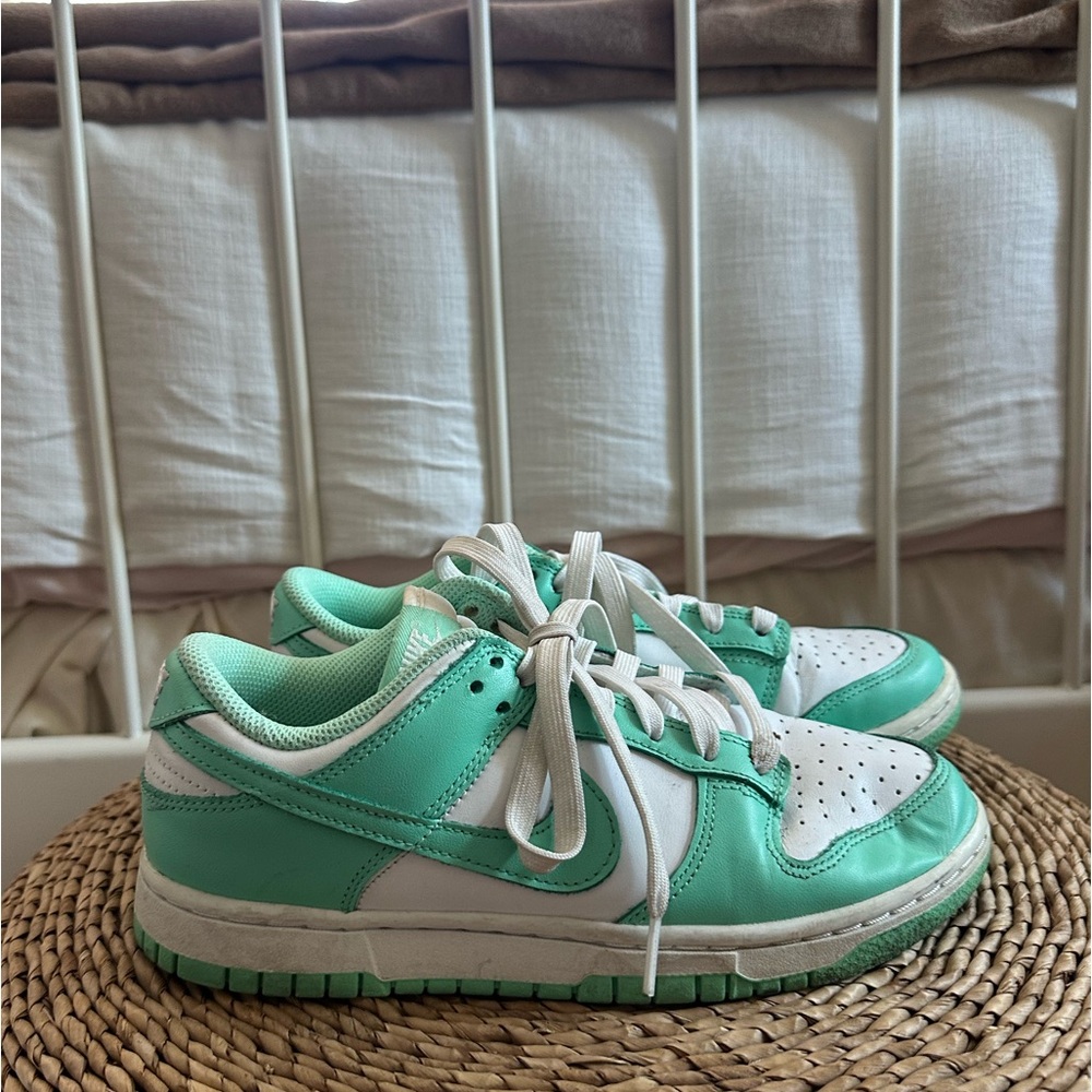 Nike Mint Green and White Low-Top Sneakers